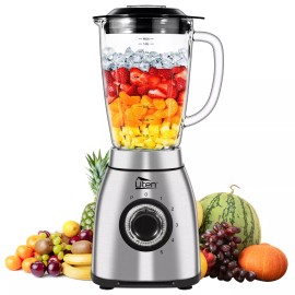 Uten 800W 60oz/1.8L Blender Glass Jug 5 Speed Stainless Steel Mixer Ice juices 6blade