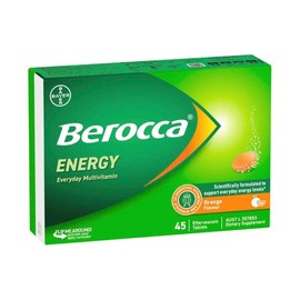 Berocca Energy with 12 Essential Vitamins & Minerals Effervescent Tab (Orange) X 45