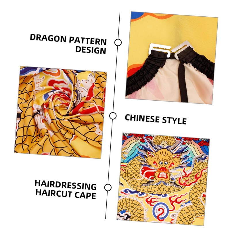 WOONEKY Chinese Dragon Pattern Hair Cutting Cape Large Barber Cape