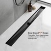 Neodrain 28 in Matte Black Linear Shower Drain, Rectangular Shower