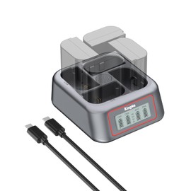 King Ma LP-E6 Camera Battery Charger,4 Channel Battery Charger for LP-E6,45W PD Fast Charging with LED Display,Compatible with EOS R5/R5 C/R6/R7/5D Mark II/III/IV/6D/6D II/7D/80D/70D/60D