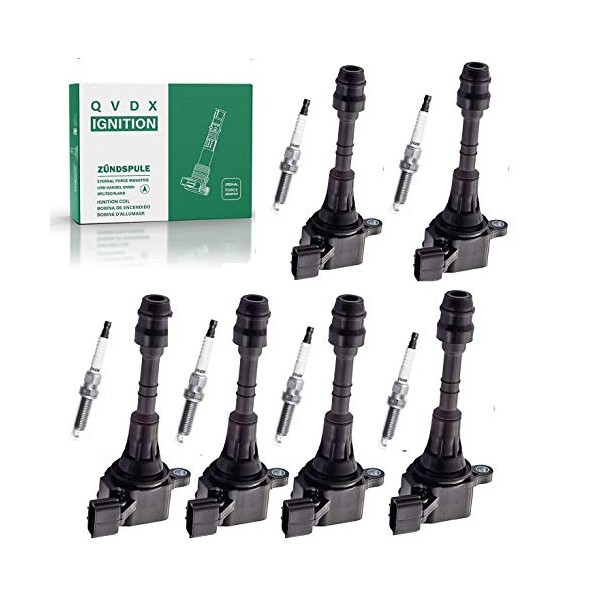 Long Endurance Iridium Spark Plugs and Ignition Coil Pack of 6. Compatible with 2002-2012 Nissan Infiniti Maxima Murano Quest Pathfinder Altima 350z Q4 G35 FX35 UF349