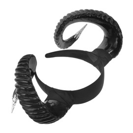Ipetboom Devil Horn Headband with Silver Accent Lightweight Sturdy Horns for Adults Women Men Party Cosplay Festival Hair Accessory Sheep Ears Decorative Hairband