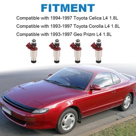 JDMON Fuel Injectors Compatible with 1994-1997 Toyota Celica,1993-1997 Toyota Corolla,1993-1997 Geo Prizm L4 1.8L Replacement for FJ388 23250-16160 2320916160 9485370