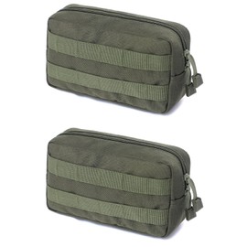 TRIWONDER Tactical-admin Molle Pouch EDC Bag EMT Utility Bag Military Belt Pouch for Hiking Hunting (Green - 2 Pack)