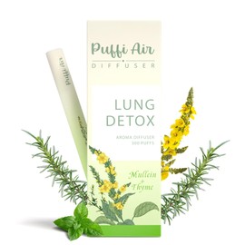 PUFFIAIR Herbal Diffuser Pen with Extracts of Mullein, Thyme and Mint for Lung Cleansing, Breathing Improvement, Oral Air Freshening and Quitting Bad Habit - 300 Uses 1 Pack, 1 Sticks