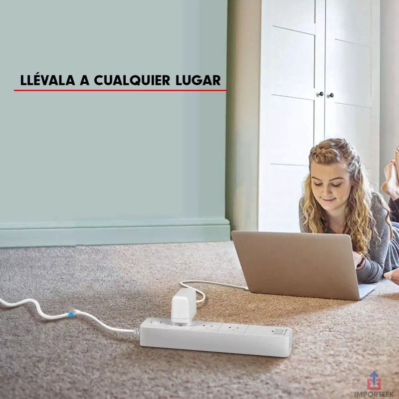 Importeek Multicontacto Supresor Picos Barra Escritorio Cargador Usb