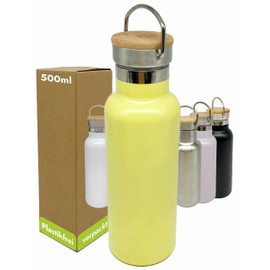 beneyu ® Sustainable Stainless Steel Thermal Water Bottle, Food-Safe and Leak-Proof Drinking Bottle, 500 ml for Everyday Use, Yoga or Your Outdoor Adventure, BPA-Free