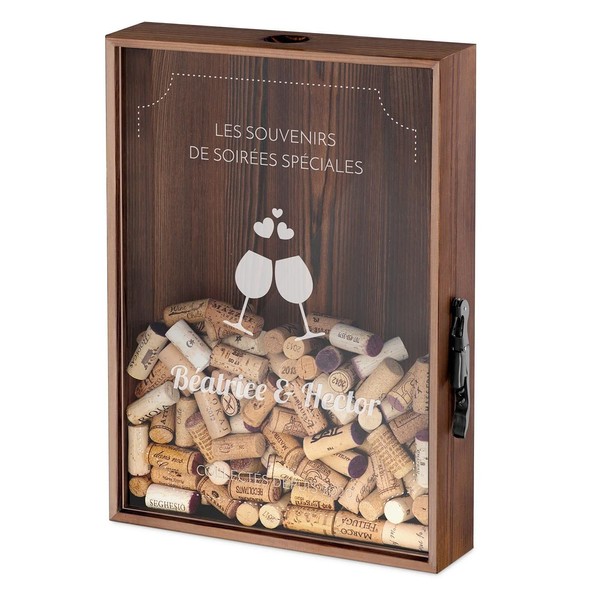 Maverton Personalised Couples Corks Box Personalised Wedding Couples Gift Box Beer Opener Gift Valentine's Day Special