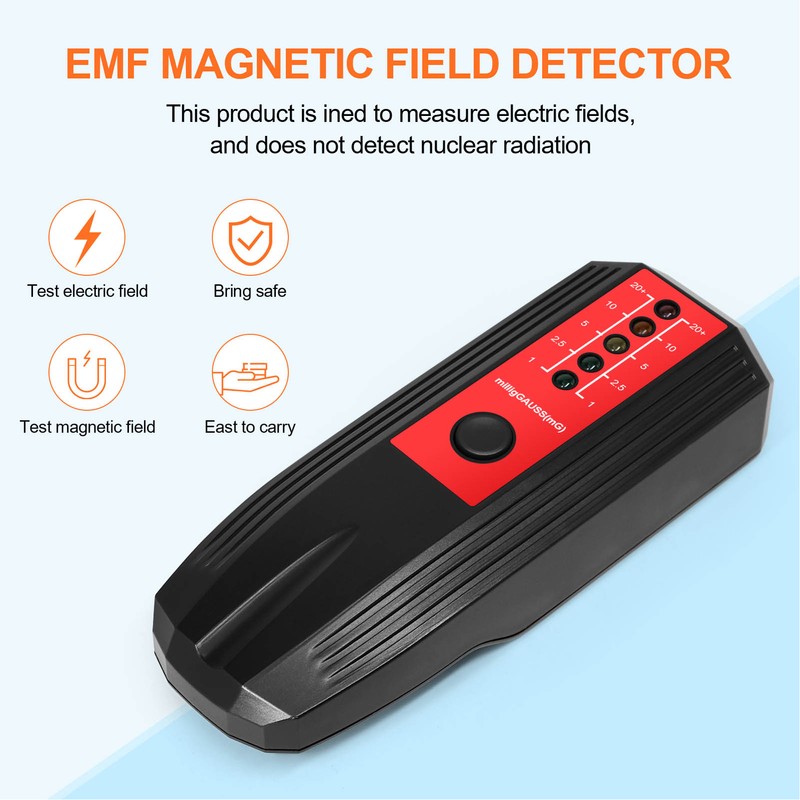 EMF Meter Magnetic Field Detector Electromagnetic Radiation Tester with 5