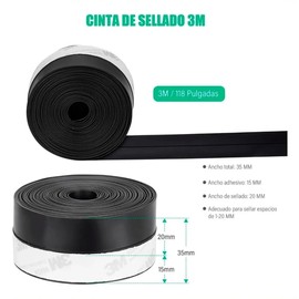 VERALY.MX | Tira Guardapolvo Sellado de Silicona para Puertas y Ventanas, Autoadhesiva, Aislante de Polvo, Ruido e Insectos, Transparente, Flexible, 3 Metros
