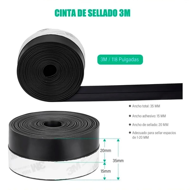 VERALY.MX | Tira Guardapolvo Sellado de Silicona para Puertas y