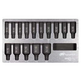 Ingersoll Rand DXSK2M15L DXS2 Drive Hex Deep Metric Impact Socket Set, 15-Piece
