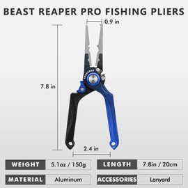 TRUSCEND Fishing Pliers, Hook Release Pliers, Hook Remover Fishing Accessories, Multifunctional Fishing Pliers, Line Cutter, Fishing Scissors, Aluminium/Stainless Steel Fishing Pliers, Salt Water,