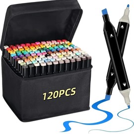 168-Color alcoholic double-headed marker set, suitable for coloring, painting and sketching, is a special set for students' art classes - Color: 120