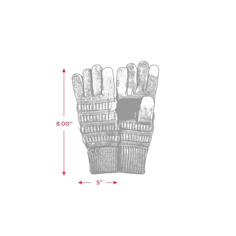 C.C Women Solid Ribbed Glove with Smart Tips (G-20)(G-33) (Black-Confetti)