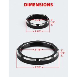 Amazicha 2” Burst Gauge Bezels Covers 4” Speedometer Tachometer Covers Bezels Trim Loop Kit Compatible for 1996-2013 Harley Davidson Touring Electra Glide Street Glide Road Glide Trike (6PCS)