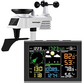 Sainlogic Wireless Weather Station with Outdoor Sensor, Temperature, Air Pressure, Humidity, Wind Gauge, Rain Gauge, Moon Phase, Alarm Clock