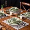 AmorArc Ceramic Dinnerware Sets, Handmade Stoneware Reactive Glaze Plates and