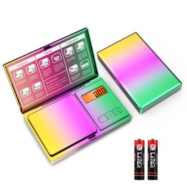 Brifit Feinwaage 0.01g, 200g / 0,01g Taschenwaage mit Hintergrundbeleuchtung LCD Bildschirm & Tara Funktion, 6 Einheiten, Grammwaage Goldwaage PräzisionswaageDigitalwaage (Bunt)