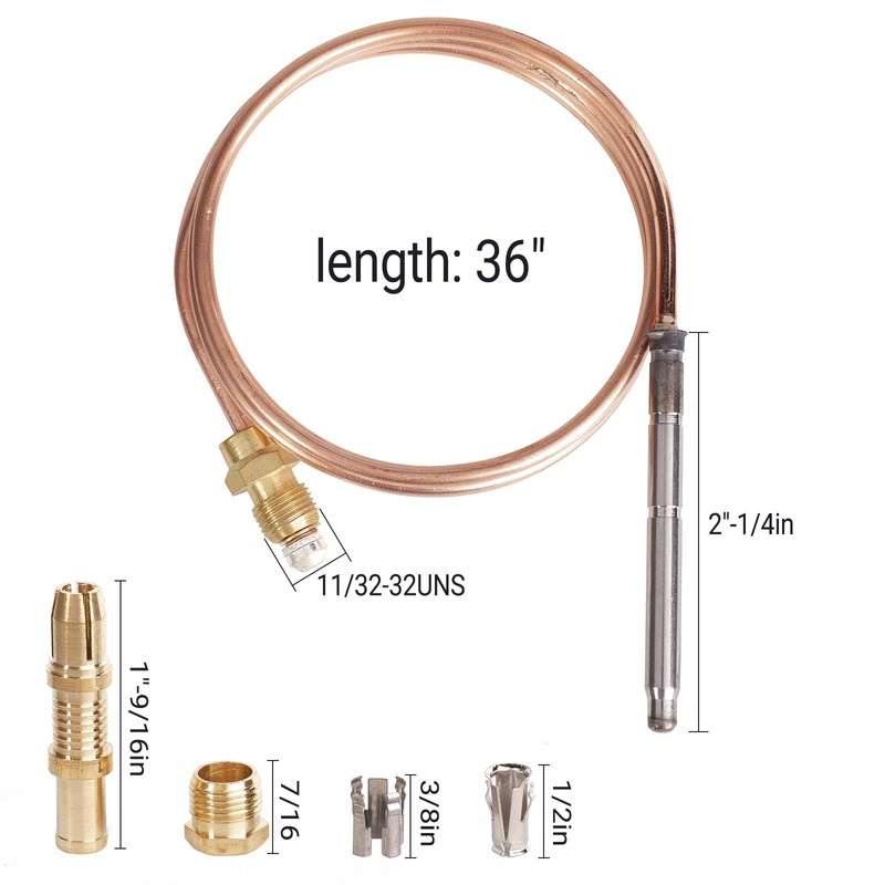 Thermocoupler for Robertshaw Thermostat Control Pilot Burner Assembly Replacement 1980-036