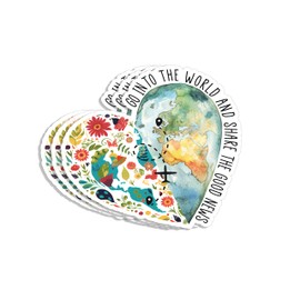 (3Pcs) Go Into The World and Share The Good News Christian Sticker Inspirational Bible Verse Mark 16:15 Jesus Faith Prayer Vinyl Decal for Tumbler Laptop Water Bottles Book Phone - Size 3x3