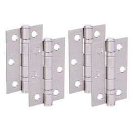HANDLEZONE® Door Hinges 2 Pairs 76mm / 3 inch Ball Bearing, with Screws - Satin Nickel