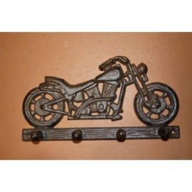 Southern Metal Fathers Day Gift Motorcycle Skull Wall Hooks Gift Set, Hang Coats, Hats, Jackets and More. 8", Bundle of 4, H-03 H-66