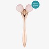 Navaris 3D Rose Quartz Face Roller - Massager with Double
