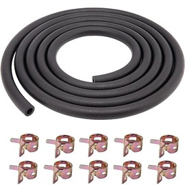1/4"ID(6mm) Fuel Line Hose 10FT NBR Neoprene Rubber Push Lock Hose High Pressure 280PSI for Automotive Fuel Systems Engines(Black, 1/4"ID*0.47"OD, 10 Ft)