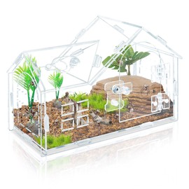 Jumping Spider Enclosure, 8.7×4.3×5.9in Escape-Proof, Secure & Ventilated Spider Terrarium, Versatile Tarantula Enclosure for Hermit Crabs, Geckos & Small Insects