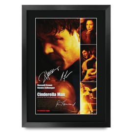 HWC Trading Cinderella Man The Cast Russell Crowe Renée Zellweger Gifts Printed Poster Autograph Picture for Film Memorabilia Fans - A3 Framed