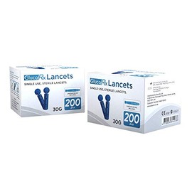GlucoRx Sterile Lancets (30g), 200 Pack
