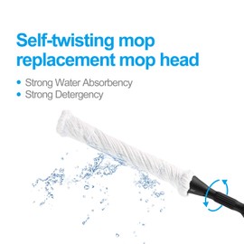 Eyliden - Mopa giratoria de microfibra, color rojo, 139,7 cm, almohadillas para orejas