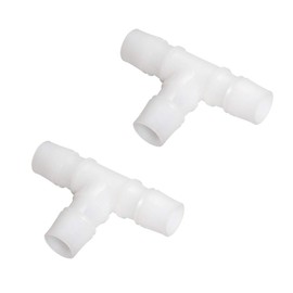 Quickun 3/4" Hose Barb T Shaped Tee Type 3 Way Equal Barbed Fitting Plastic Joint Splicer Mender Union Adapter for Air Line Tube Hose (Pack of 2)