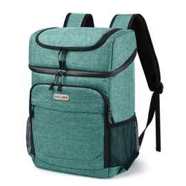 BAGLHER Cooler Backpack 30 Cans, Leakproof Waterproof Cooler Bag with 5 Reusable Ice Pack for Camping, Beach, Hiking, Green