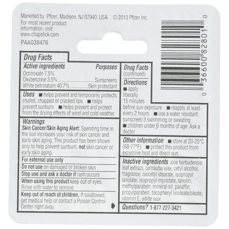 ChapStick Skin Protection Sunscreen Moisturizer, Original SPF 12 0.15 oz