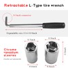 FSTURIOS Lug Wrench Wheel Wrench, Telescoping Lug Wrench with 17/19mm