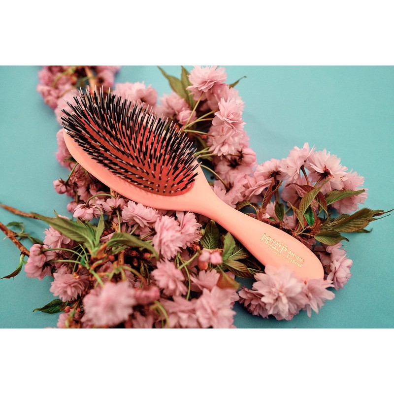 Mason Pearson BN4 Boar Bristle Nylon Tufts Hairbrush, Pink
