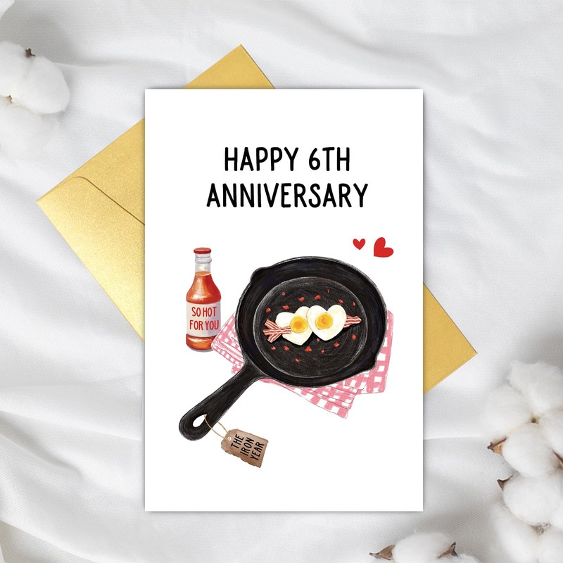 Funny Pun Iron Anniversary Card, Humorous 6 Year Wedding Anniversary