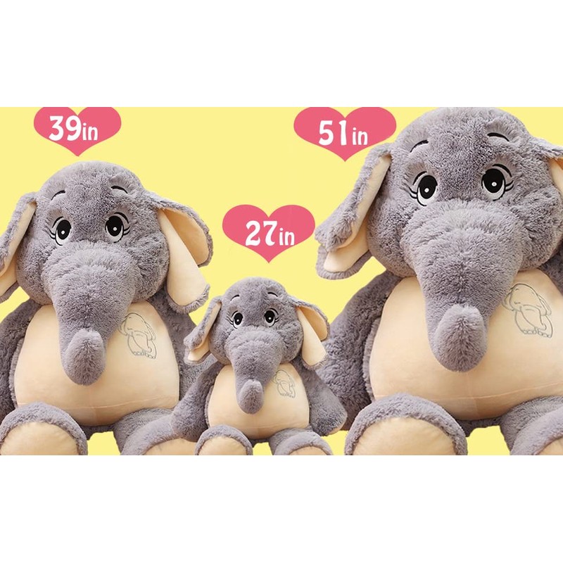 Annco 68cm-128cm Giant Elephant Plush Cute Soft Elephant Plush Toys