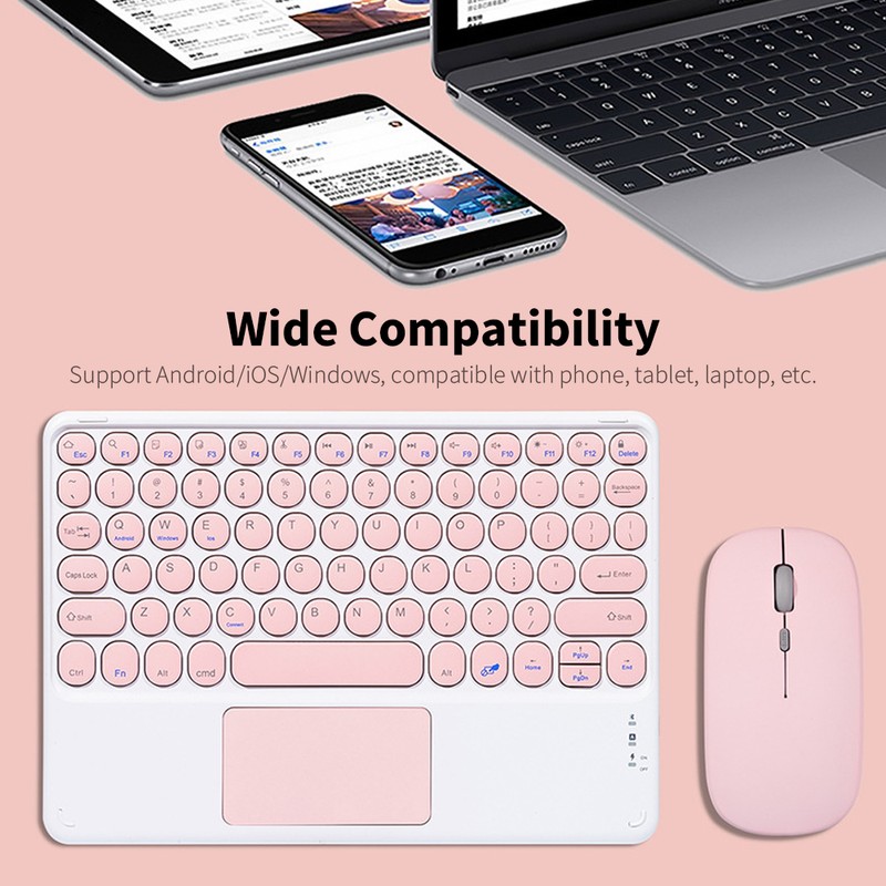 BT Keyboard Mouse Combo BT3.0 Wireless Rechargeable Keyboard Ergonomic Mouse