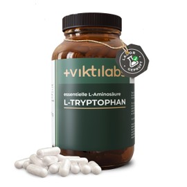 viktilabs L-Tryptophan Kapseln - Natrlich aus Fermentation - Hochdosiert mit 500 mg pro Kapsel - Essenzielle Aminos?ure fr Serotonin & Schlaf - 100% vegan & rein - 4 Monate Vorrat - 120 Kapseln