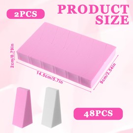 48 Pcs Makeup Sponge Blender for Face Curve Blending Makeup Sponge Wedge Shaped Blender Face Paint Sponges for Liquid Cream Foundation Loose Setting Powder