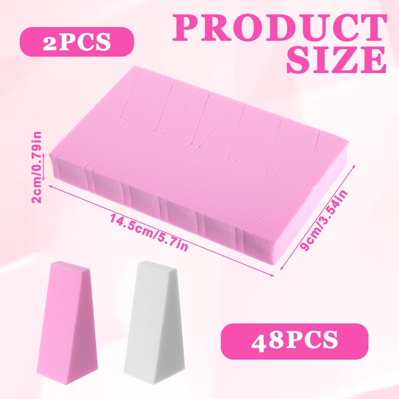 48 Pcs Makeup Sponge Blender for Face Curve Blending Makeup