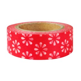 Wrapables Floral & Nature Japanese Washi Masking Tape - Red Deco Chrysanthemum