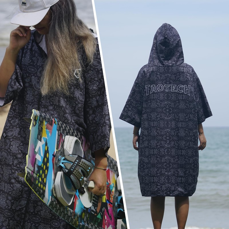 TaoTech Poncho, Thin, Surf Poncho, Bath Towel, For Beaches, Pools,