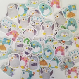 Unbranded 40PCS Cute Penguin Colorful Animal Winter Stickers Planner Scrapbooking Diary