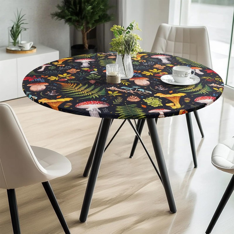 Bnejvif - Mantel redondo elástico ajustable e impermeable para mesas