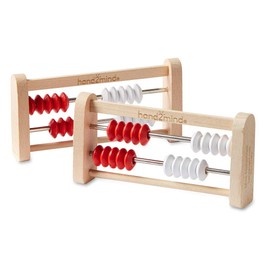 hand2mind 20-Bead Mini Wood Rekenrek Activity Set, Color-Coded Abacus, Math Counting Frames (Ages 3+), Develop Number Concepts & Basic Facts Up to Ten (Pack of 4), Original Version